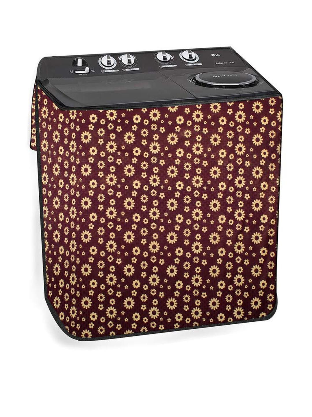 The Furnishing Tree Coffee Brown PVC Washing Machine Covers
