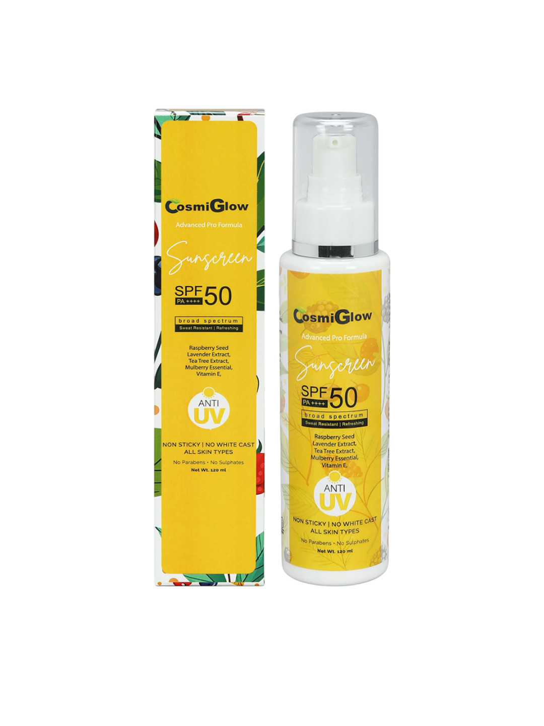 COSMIGLOW Advanced Pro Formula Sunscreen With Vitamin E & SPF 50 PA+++ 120 ml
