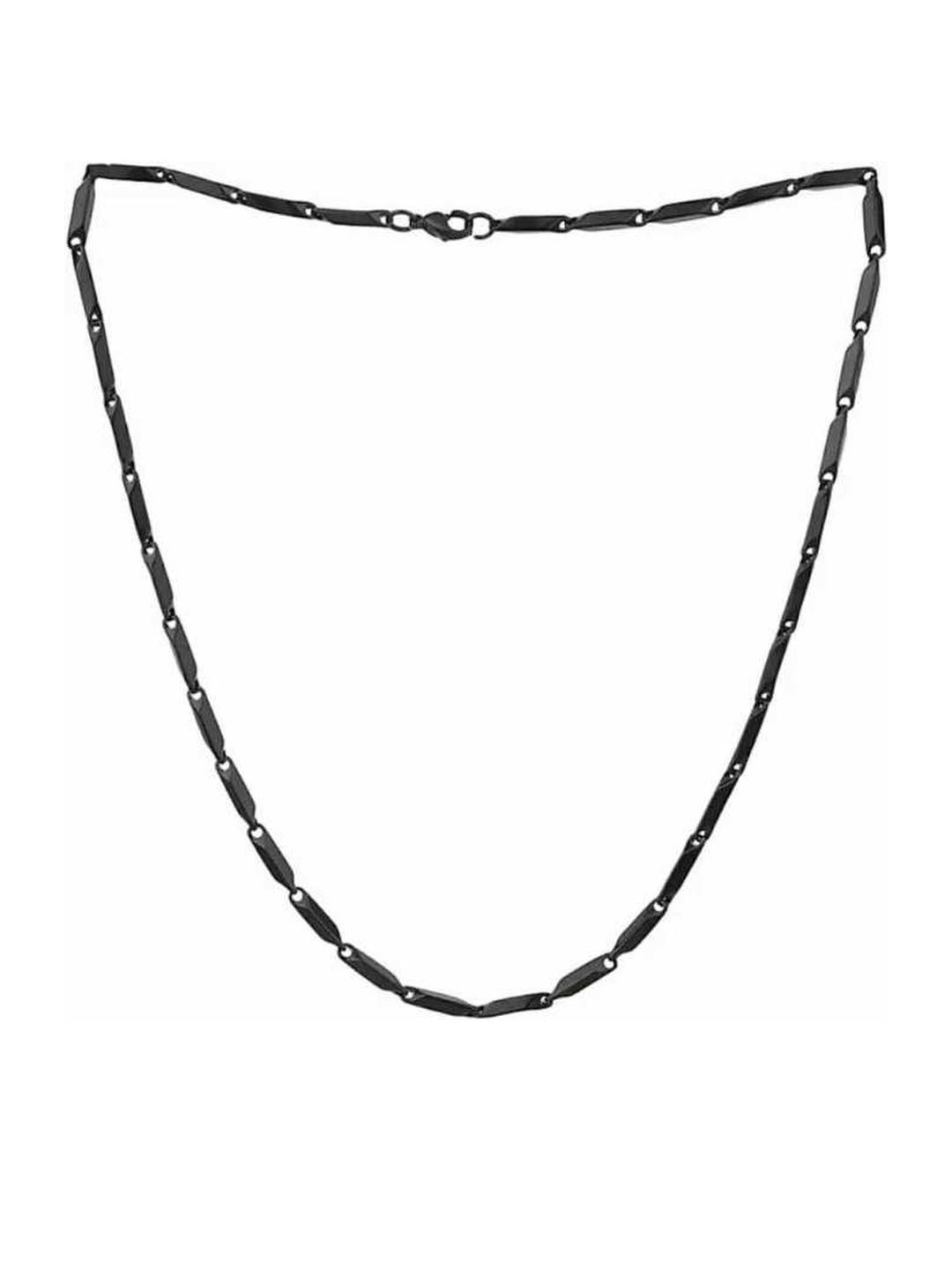EIT Collection Unisex Rhodium-Plated Black Chain