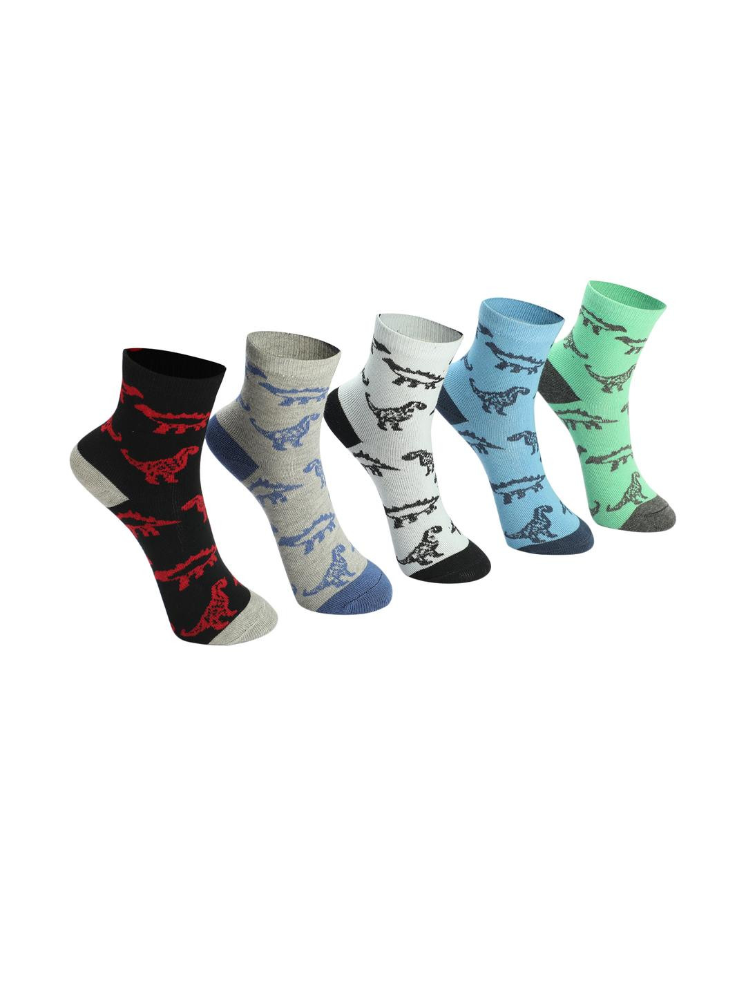 PRIMESOX MOVE ON Set of 5 Kids Printed Cotton Socks