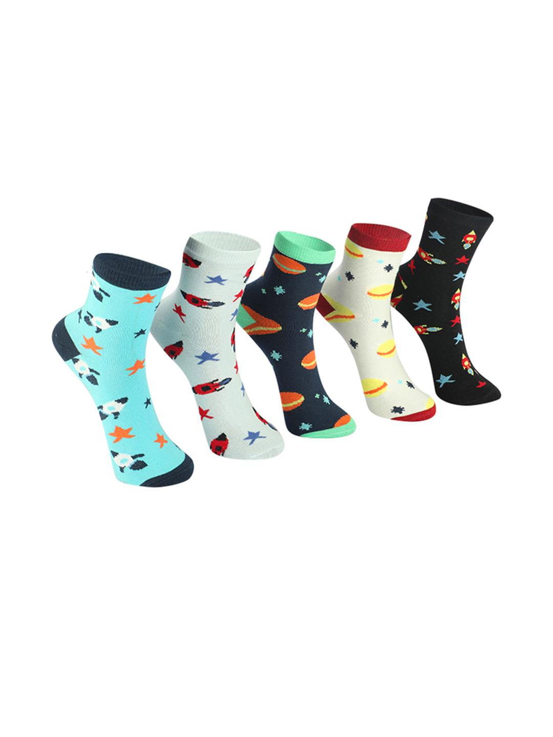 Printed Cotton Kids Socks Pack Of 5
