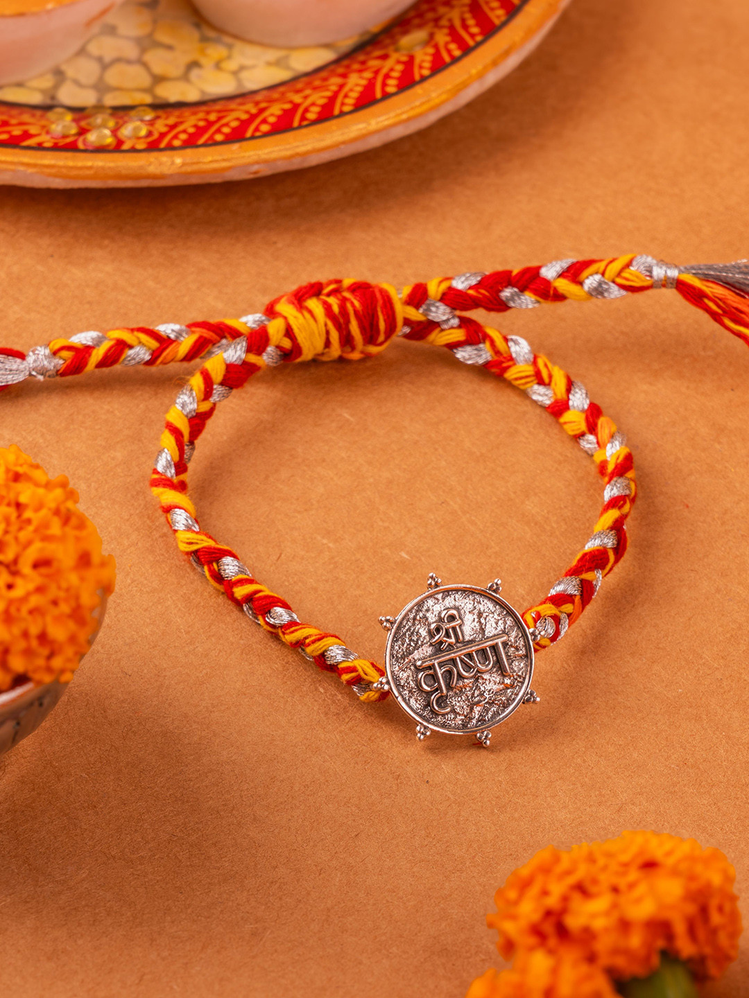 Kicky And Perky 925 Sterling Silver Sri Krishna Wraparound Rakhi