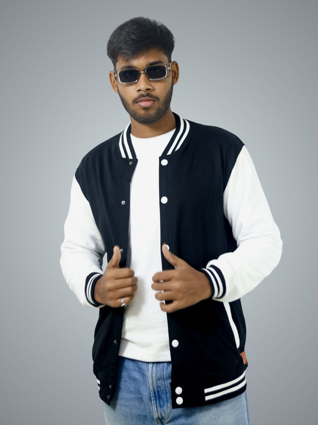 BlendCulture Men Colourblocked Regular Fit Zero Varsity Jacket