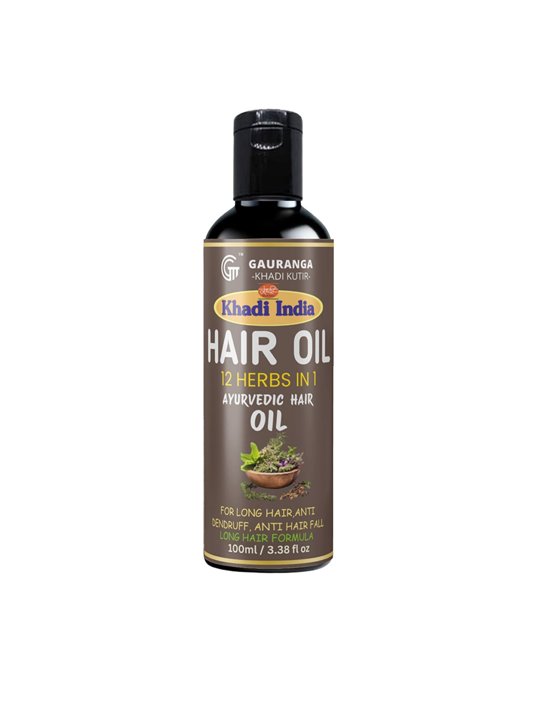 Gauranga Khadi Kutir Khadi Hair Oil With 12 Herbs- 100 ml