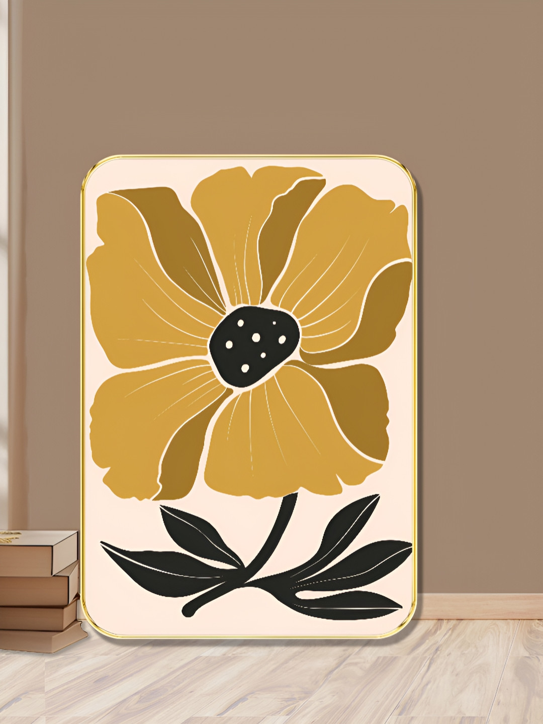 Livin'luxe Beige & Yellow Floral Wooden Wall Art