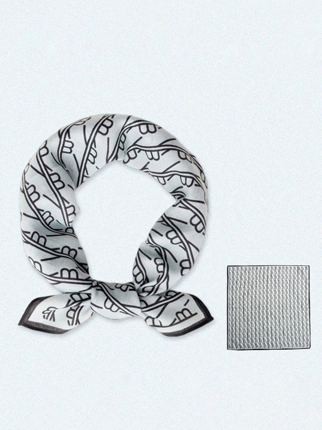 QUECY Women Herringbone Line B Pattern Printed Scarf