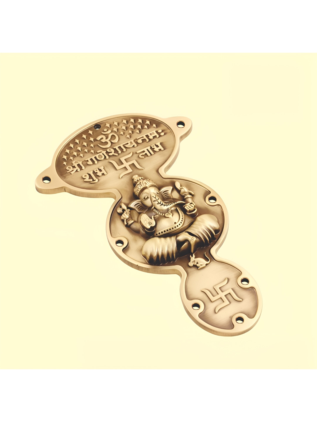PLUS POINT Sri Ganeshay Namah Brass Ethnic Motifs Matte Hall Spiritual Wall Decor-84.6In