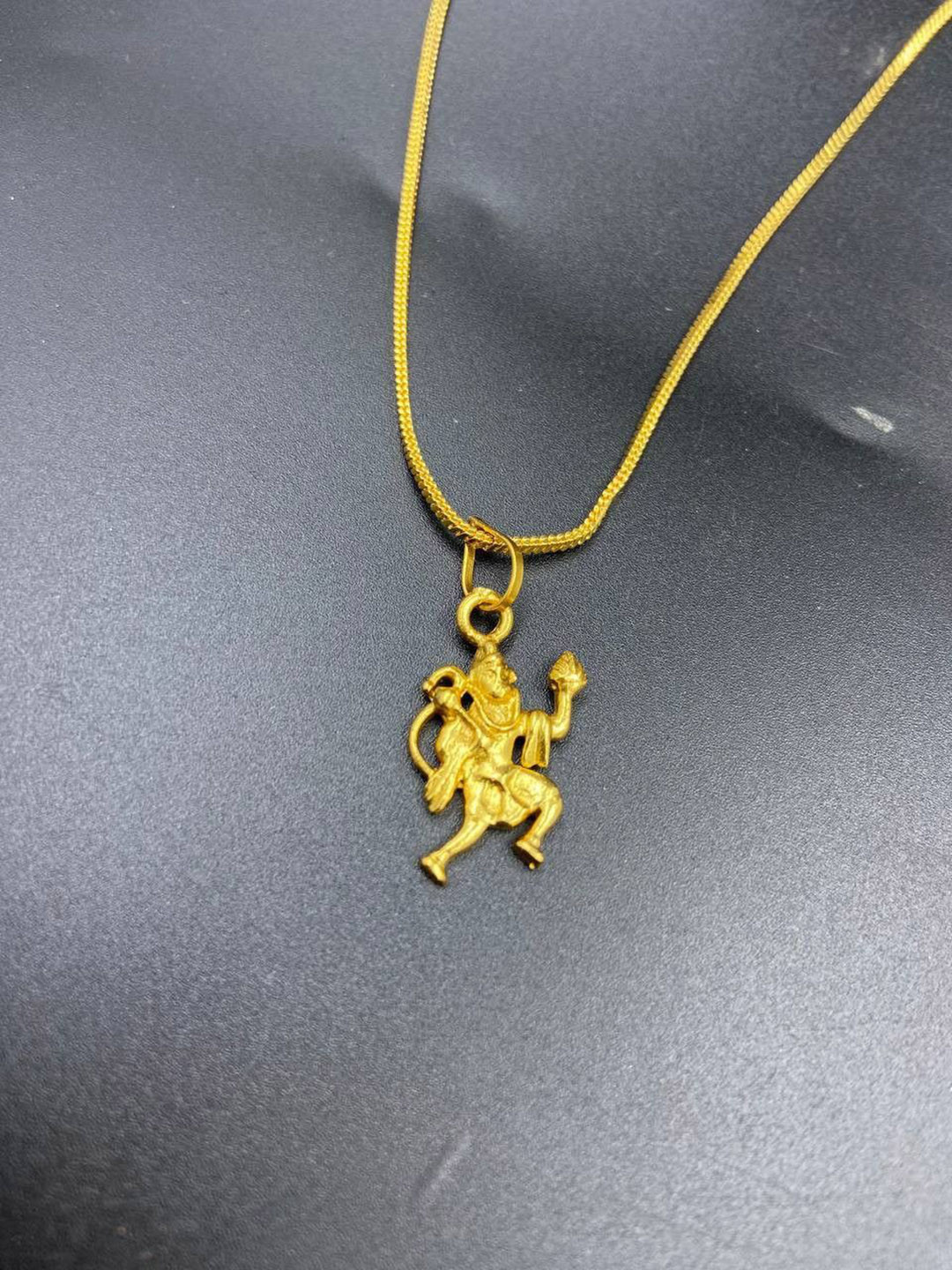 Psight Men Gold-Plated Hanuman Ji Shaped Pendant With Chain