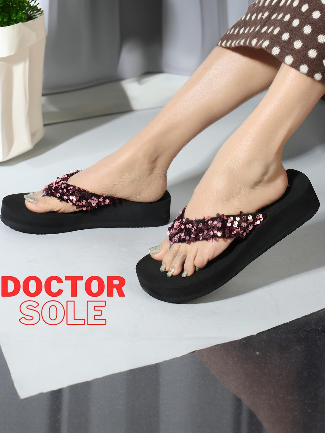 ZOVIM Women Embellished Doctor Sole Sliders