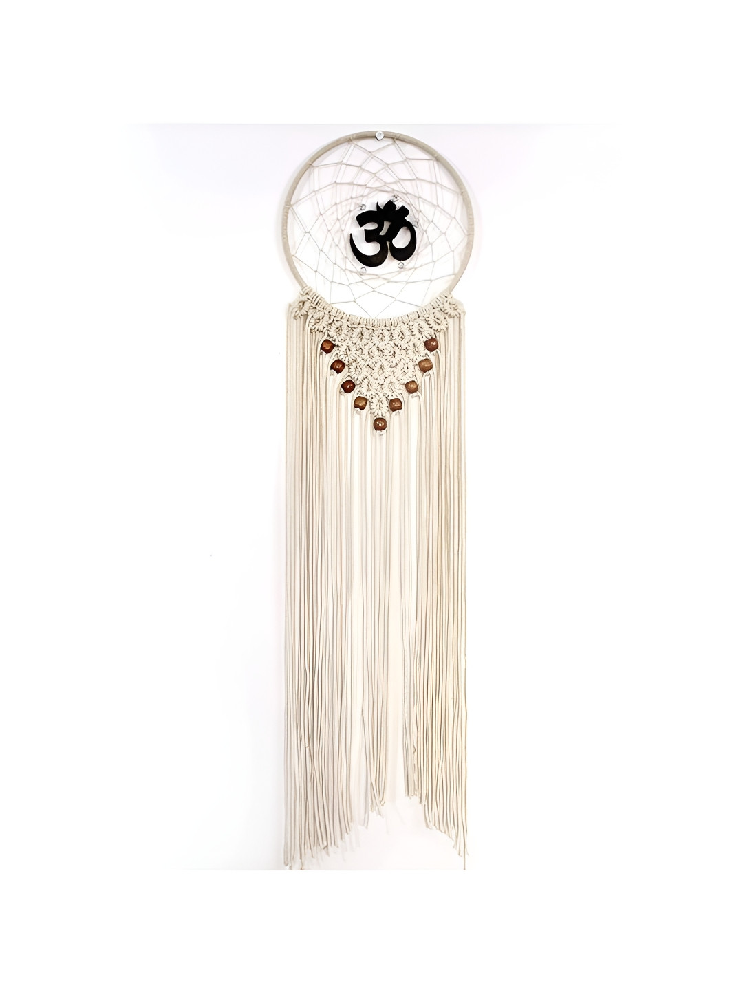 VAH Kya Bat Hai !! Om Macrame with Decorative Beads Jute Bedroom Dream Catcher-39.4In
