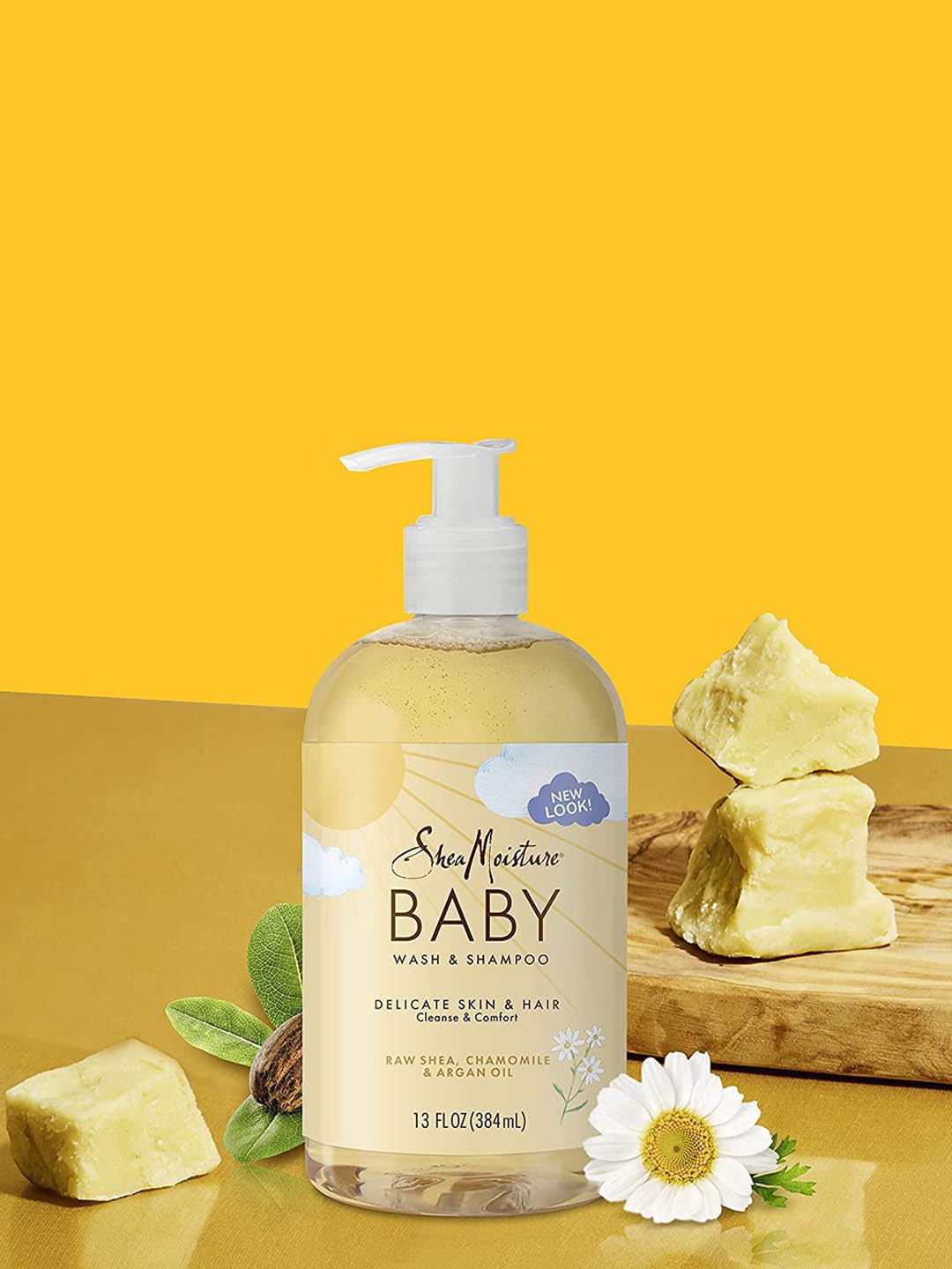 SHEA MOISTURE Delicate Skin & Hair Baby Wash & Shampoo With Raw Shea & Chamomile - 384 ml