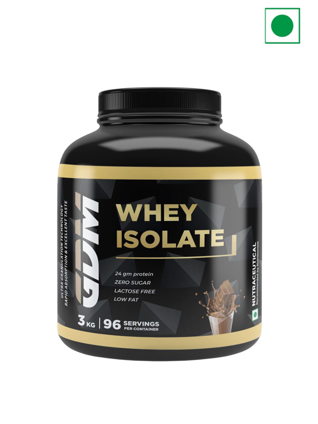 GDM Nutraceuticals LLP Whey Isolate Powder - 3 Kg - Chocolate