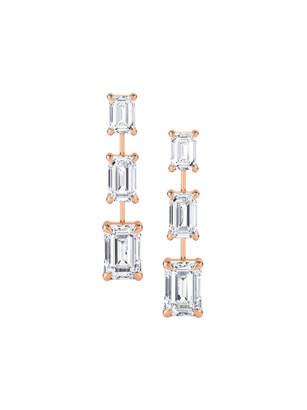 LUNA Women Rose Gold Lab Grown Diamond Studded Earrings I 14 Kt