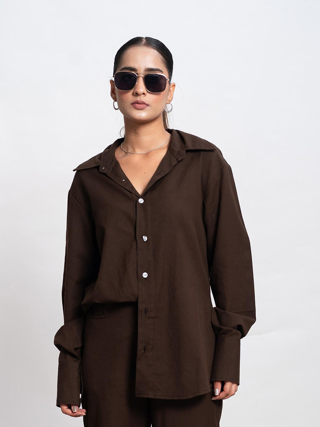 Me Craft Classic Relaxed Fit Spread Collar Cotton Casual Shirt