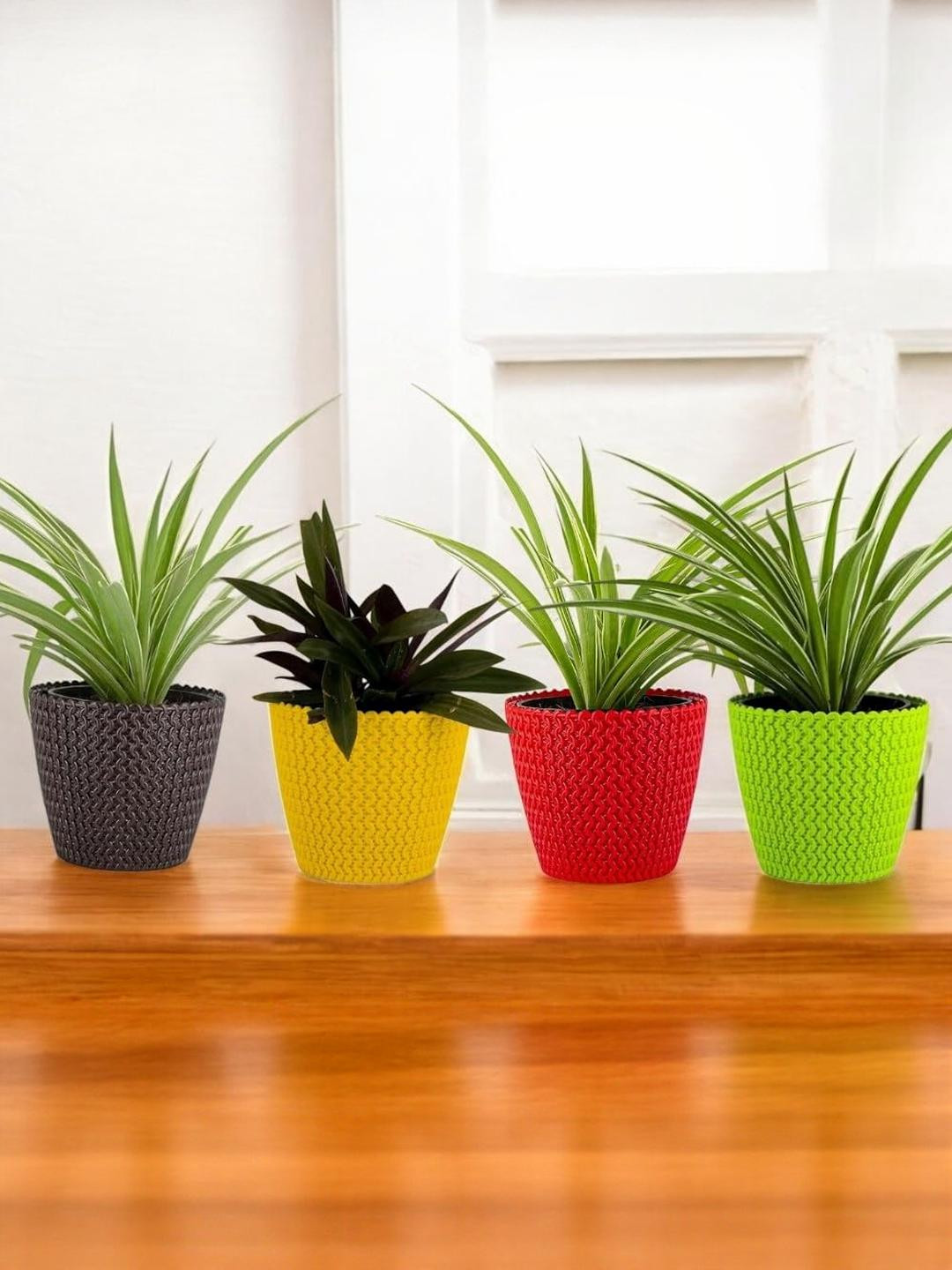 Go Hooked 4 Pieces Oslo Pot 5.5 Inch for Indoor & Outdoor Plants