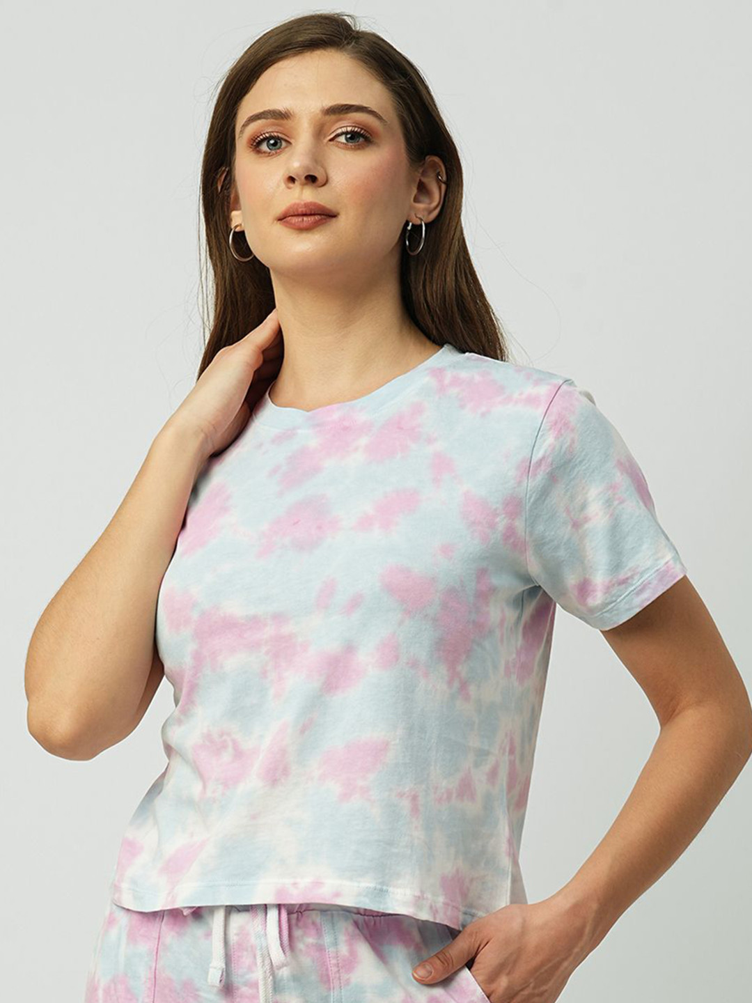 Kraus Jeans Women Tie and Dye Slim Fit Crop T-shirt