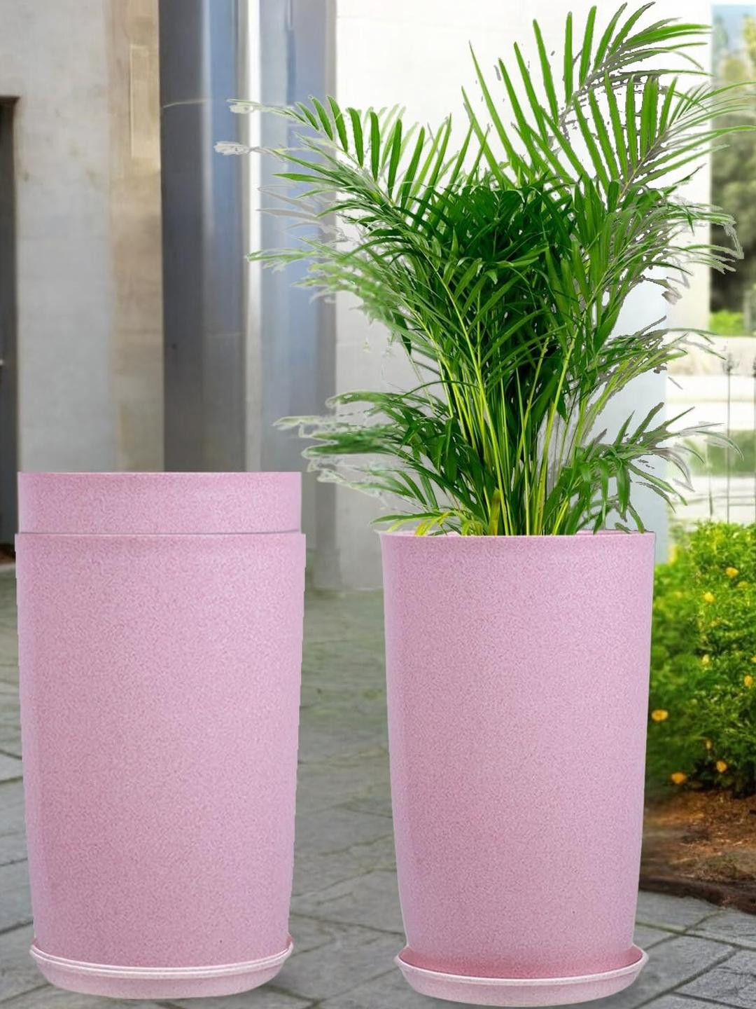 18 Inch Tower Pots with Saucer Tray Planter