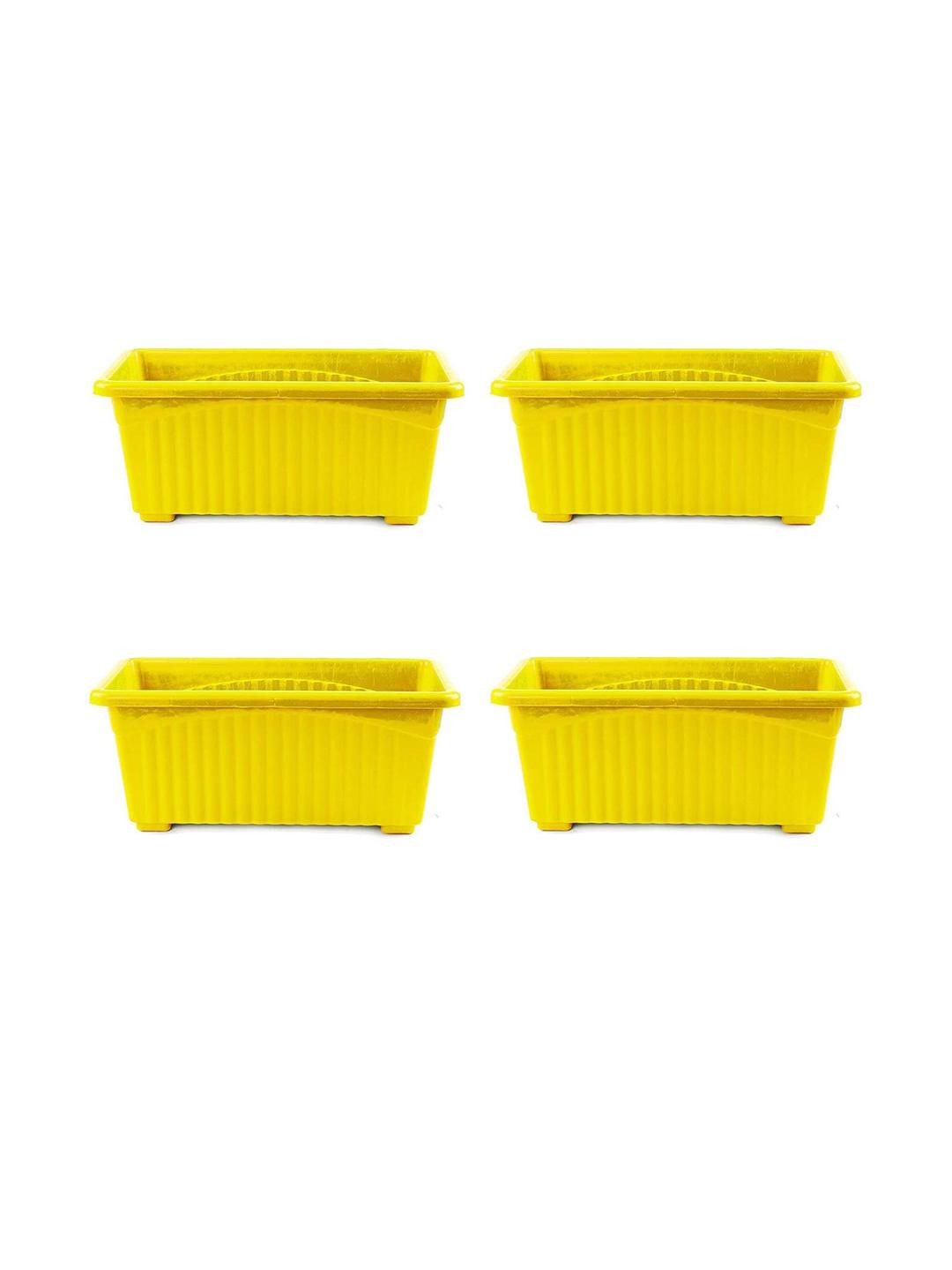 Go Hooked Rectangular Jupiter Flower & Plants Pots pack of 4