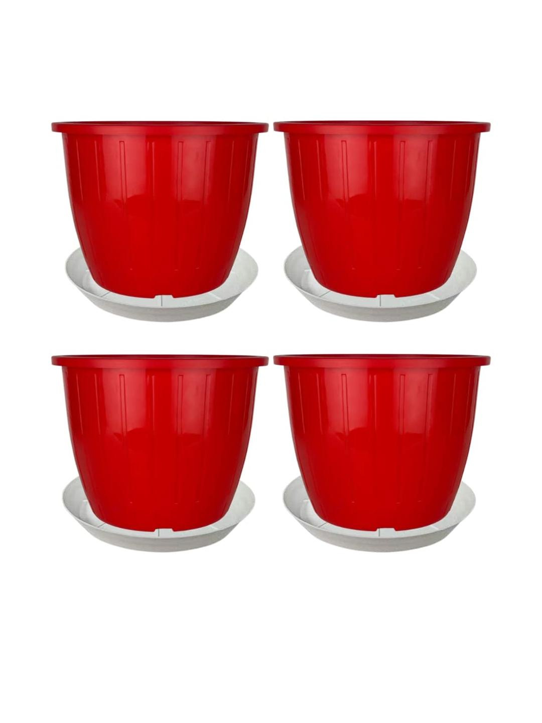 8 Inch Duro Pot for Plants with Saucer Tray Set of 4