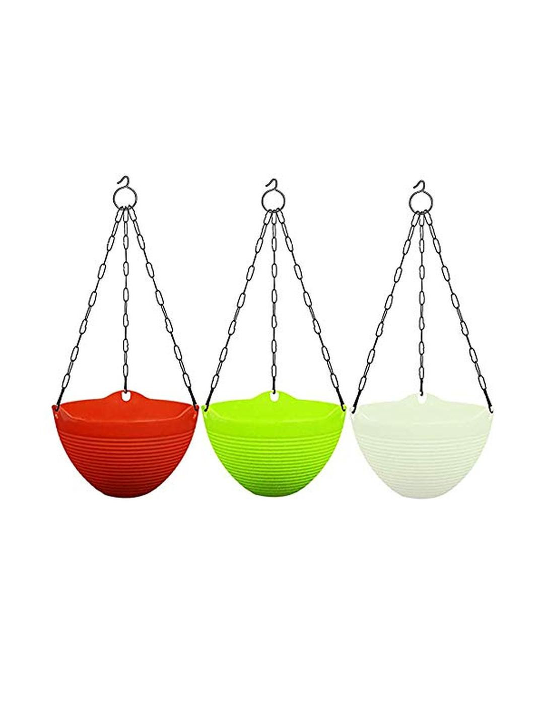 Go Hooked Hanging Planters with Metal Hanging Chain - Set of 3