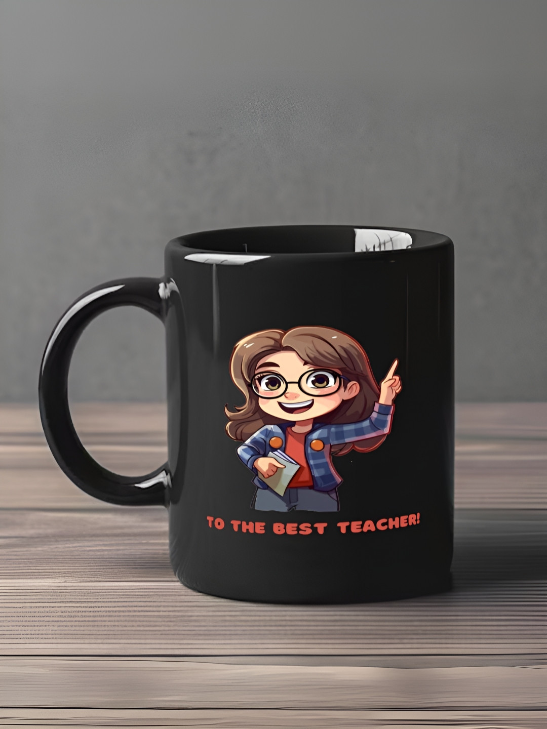 INTERNATIONAL GIFT Long Neck Giraffe Black Typography Ceramic Microwave Safe Mug-320ml