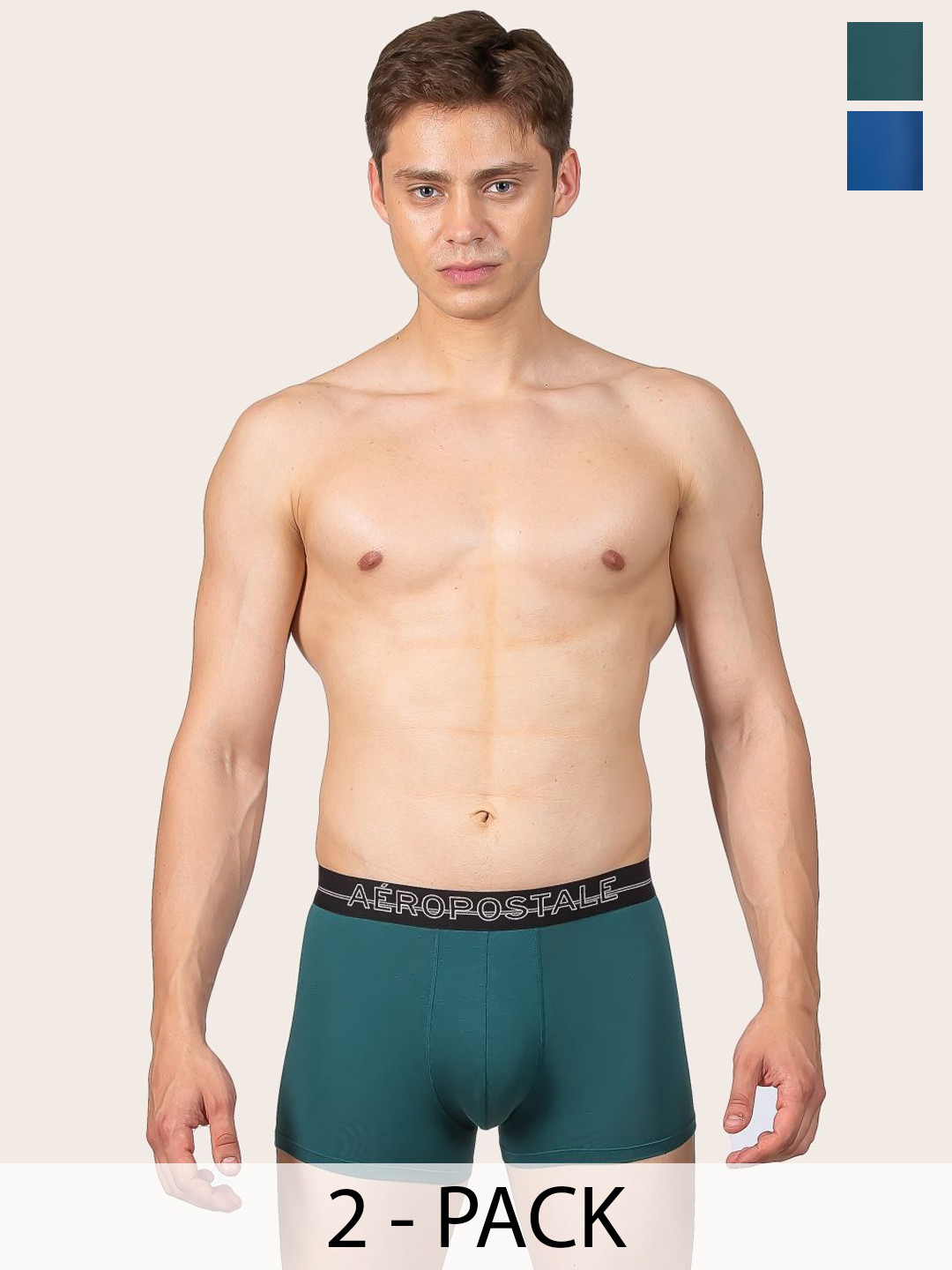 Aeropostale Pack of 2 Breathable Trunks A_MMJLTRK01-JADE/LMGS