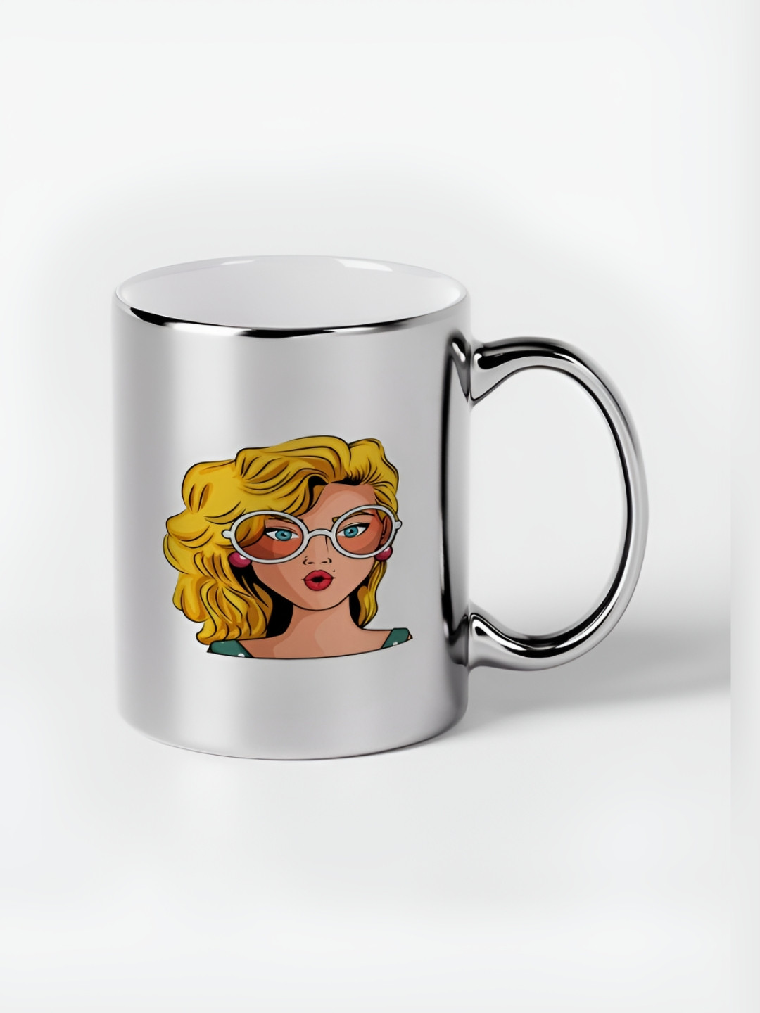 INTERNATIONAL GIFT Gold Design Silver Conversational Ceramic Microwave Safe Mug-350ml