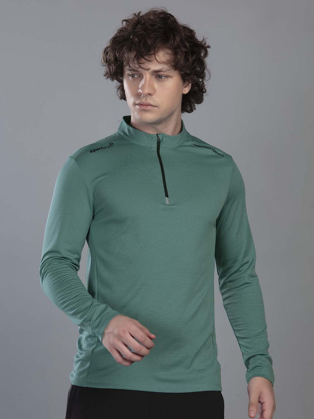 SPORT SUN Men Mandarin Collar Regular Fit T-shirt
