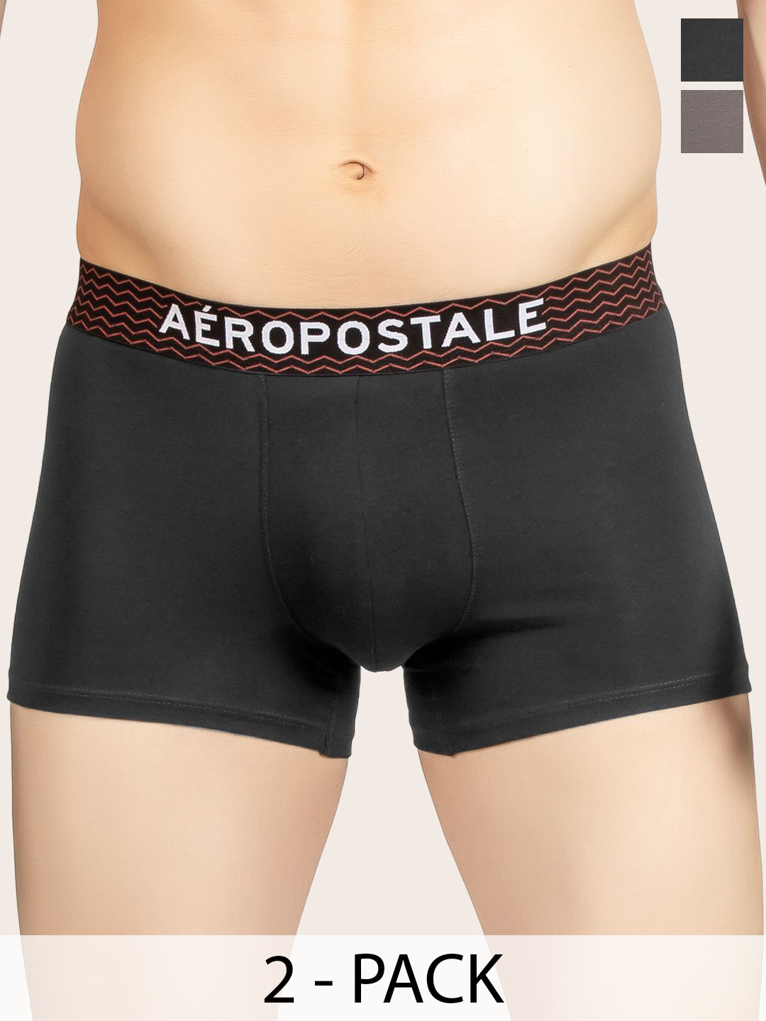 Aeropostale Pack of 2 Breathable Trunks A_LJSTRK01-ASPL/BLK