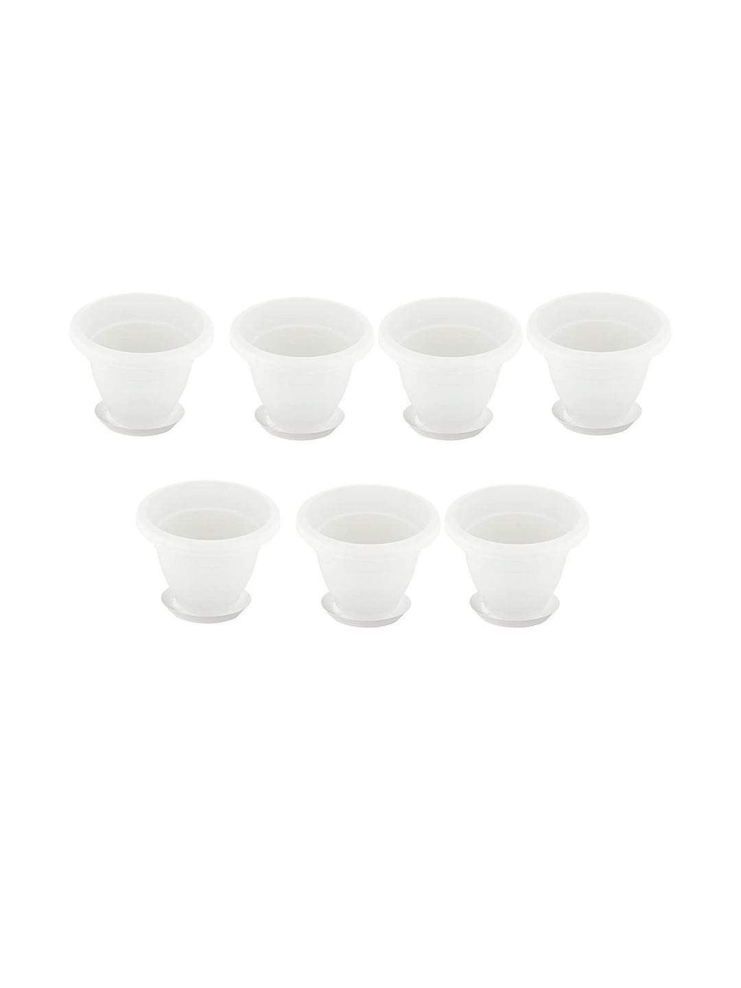 Go Hooked White 7 Pieces Planters With Tray