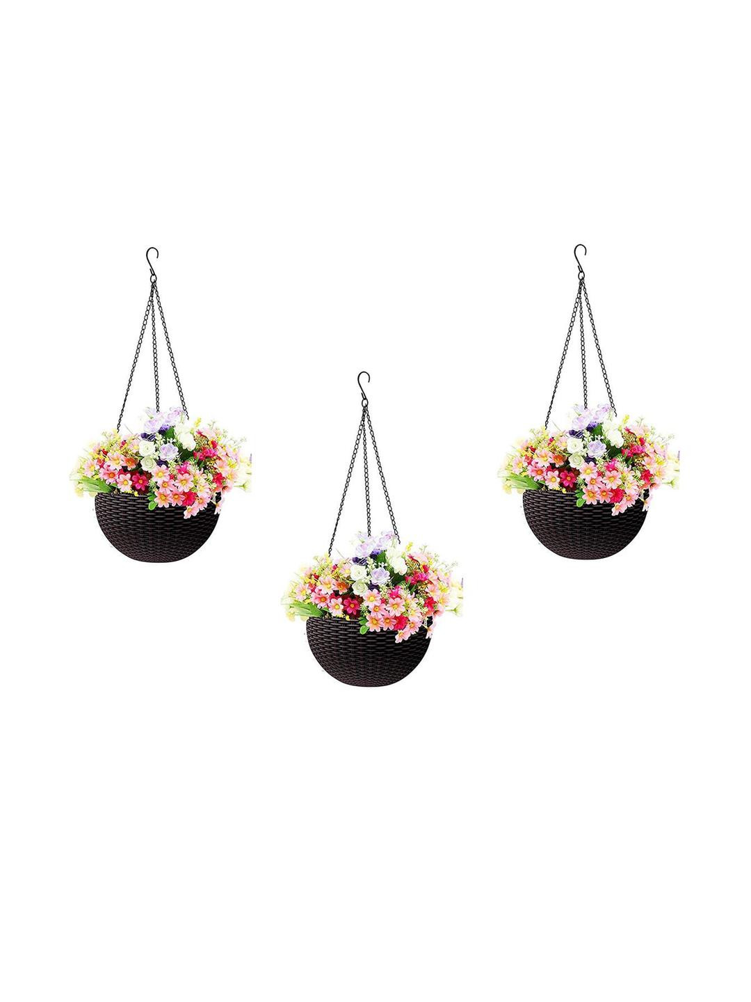 Rattan Hanging Planters Pot with Metal Hanging Chain