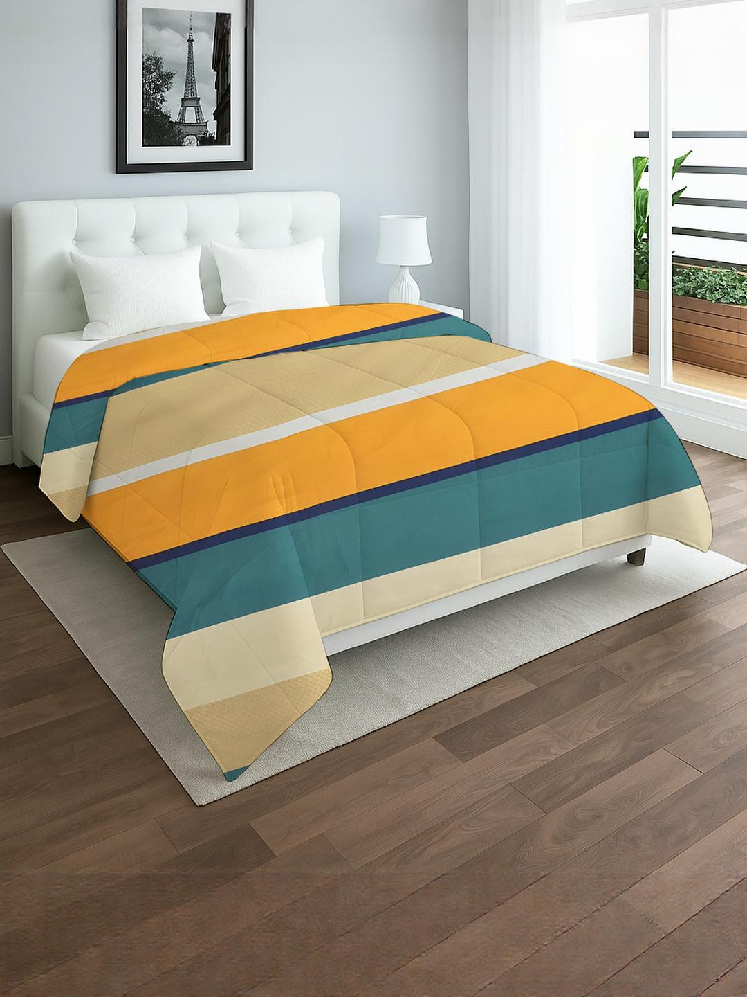 IVAZA Yellow Microfiber Double Bed Comforter