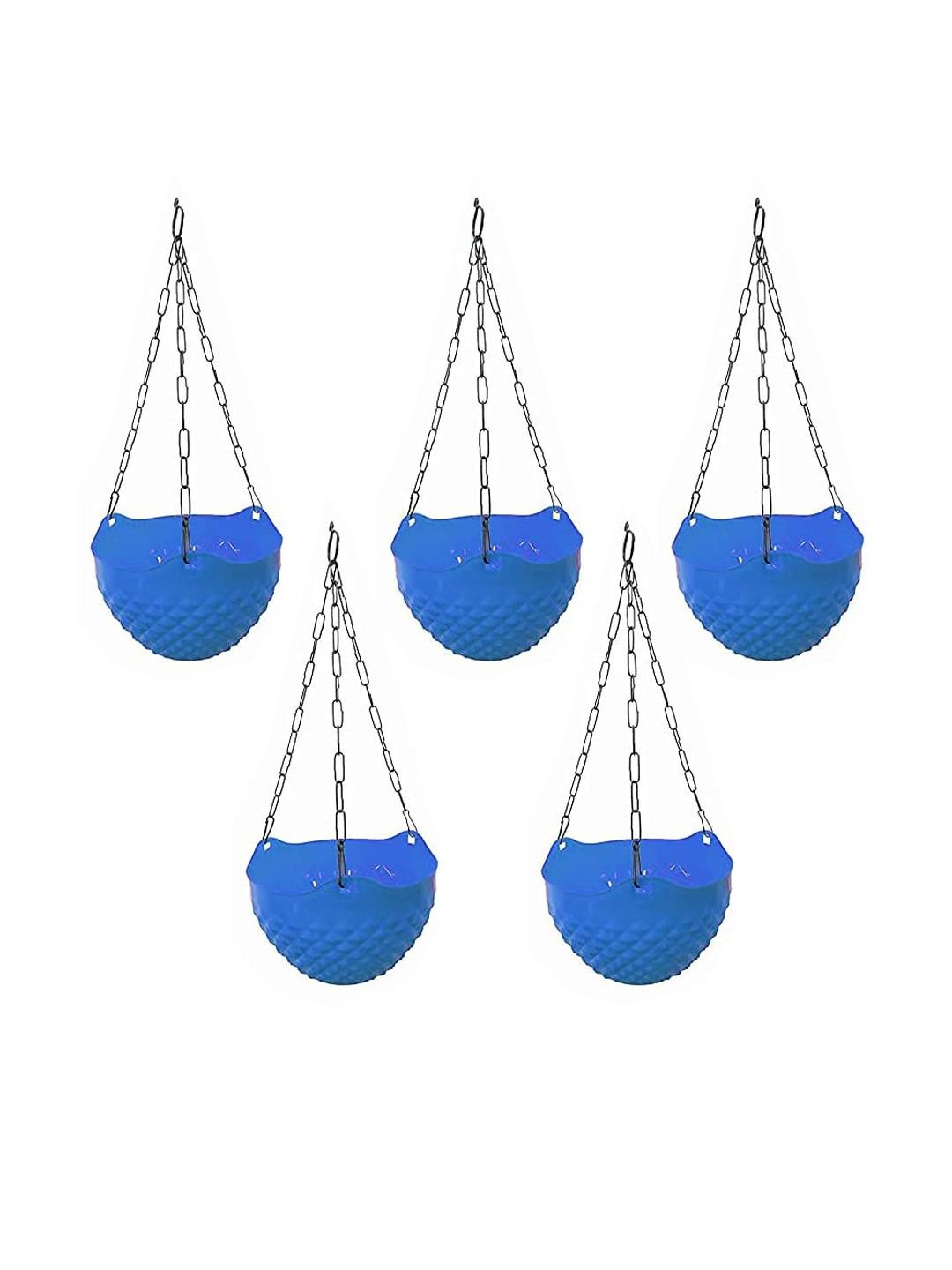 Go Hooked Blue 5 Pieces Hanging Planters
