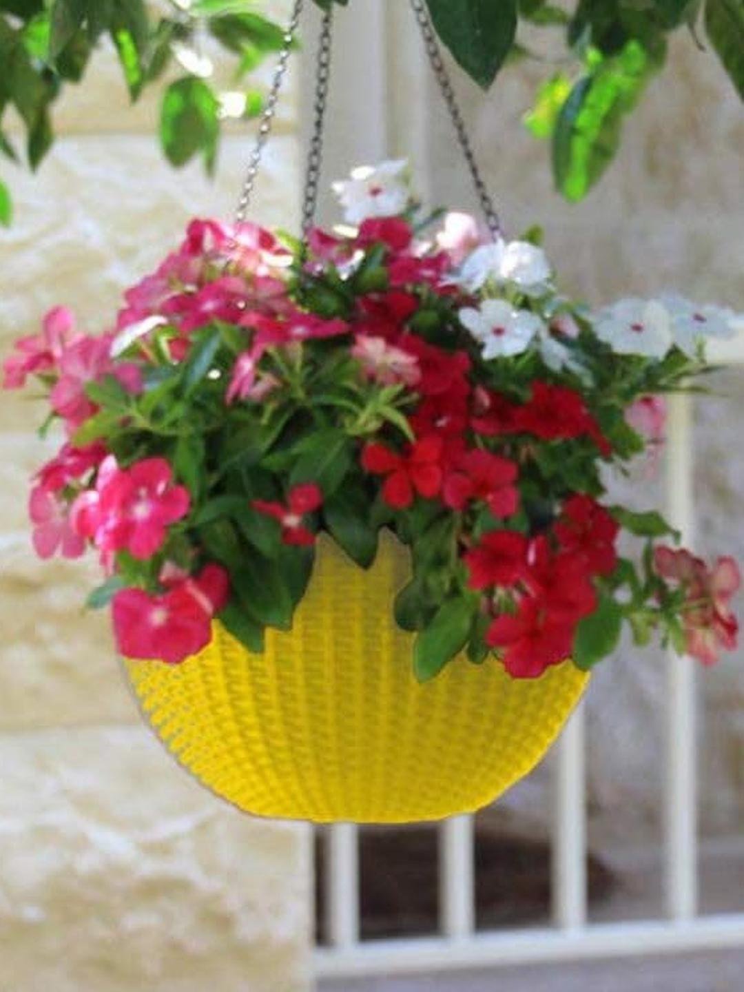 Go Hooked Rattan Hanging Planters Pot with Metal Hanging Chain ( 8-Pieces)