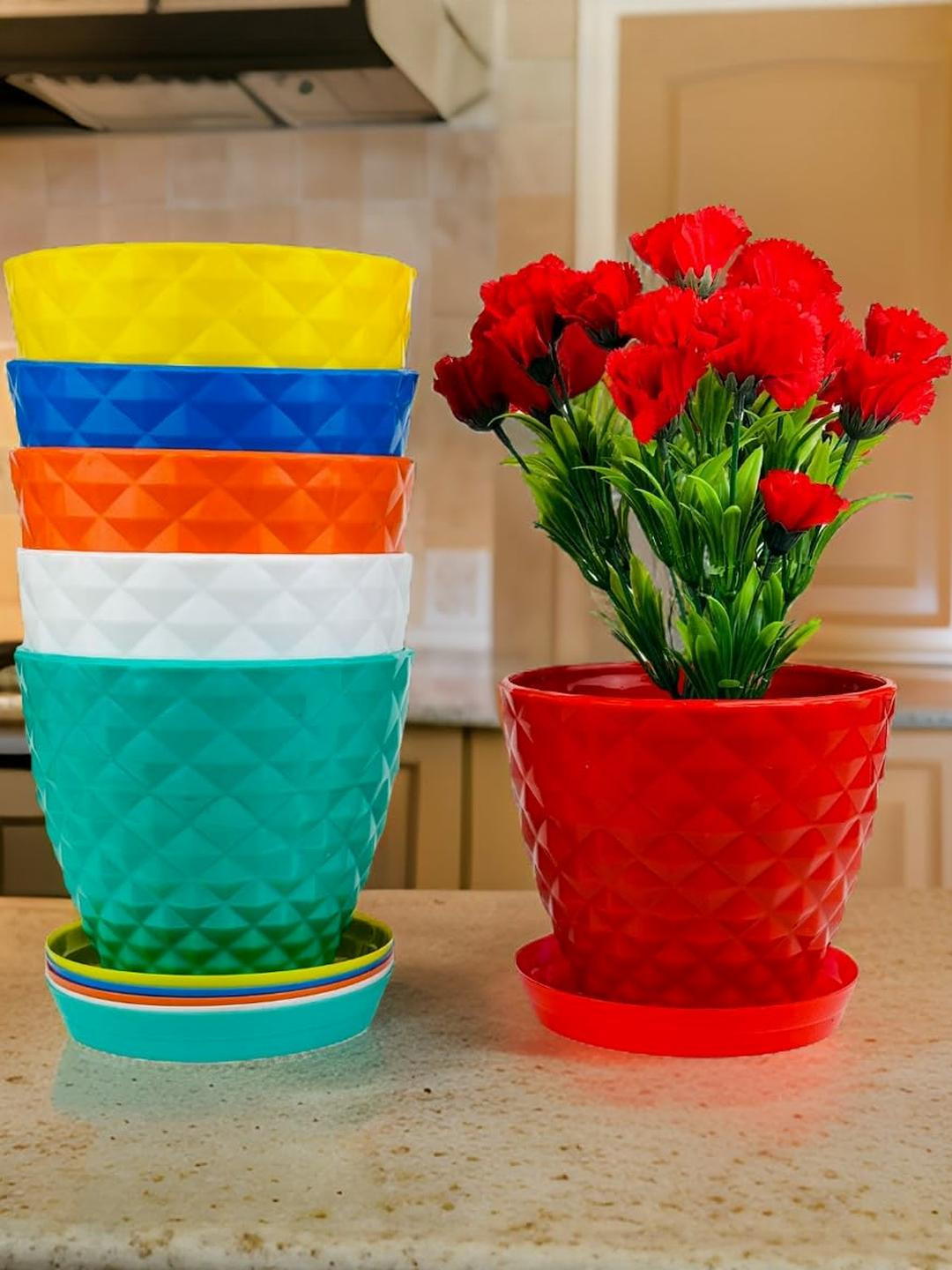 6 Inch Kohinoor Pot for Plants with Saucer Tray