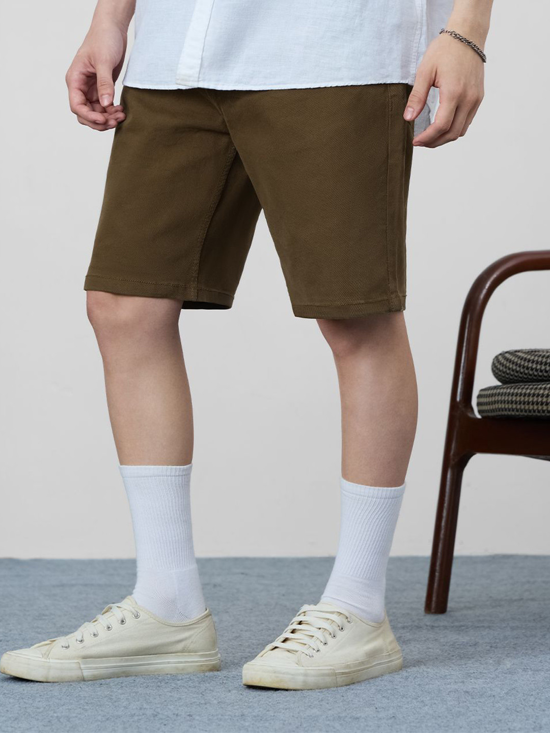 The Souled Store Men Pure Cotton Desert Storm Denim Shorts