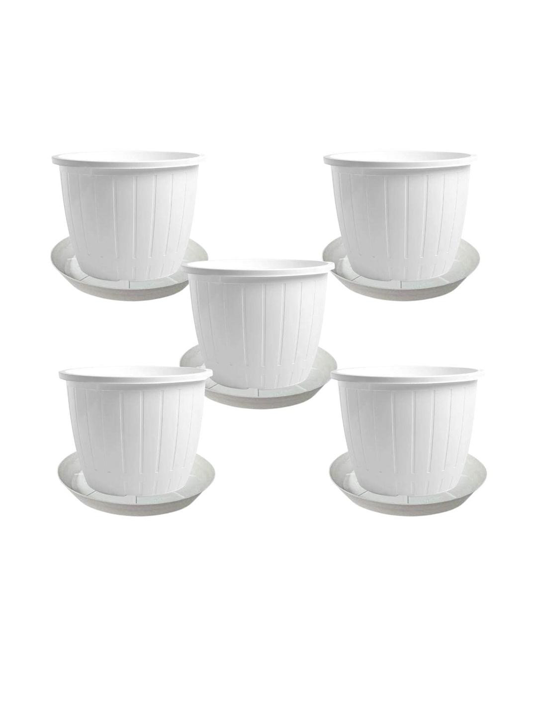 Go Hooked Pack of 5 Pot for Plants with Saucer Tray