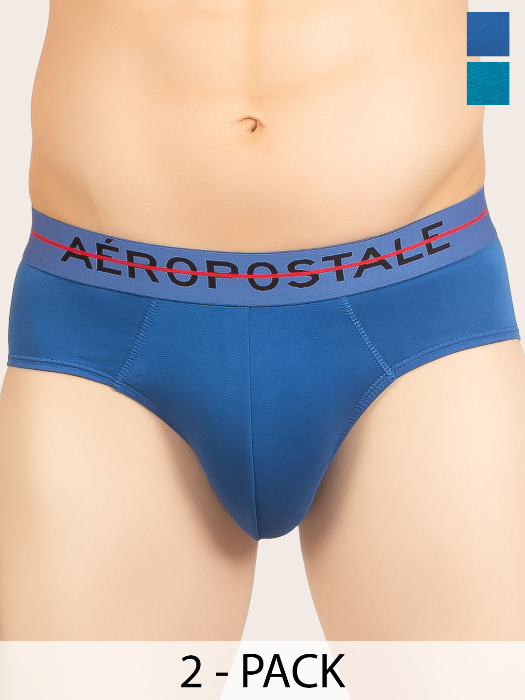 Aeropostale Pack Of 2 Mid-Rise Basic Briefs A_LJSBF01-LMGS/ODPT