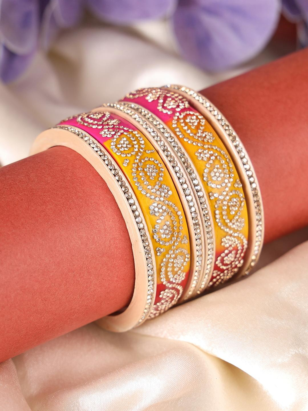 ZULKA Lac Kada Set For Women & Girls ,Pack of 6