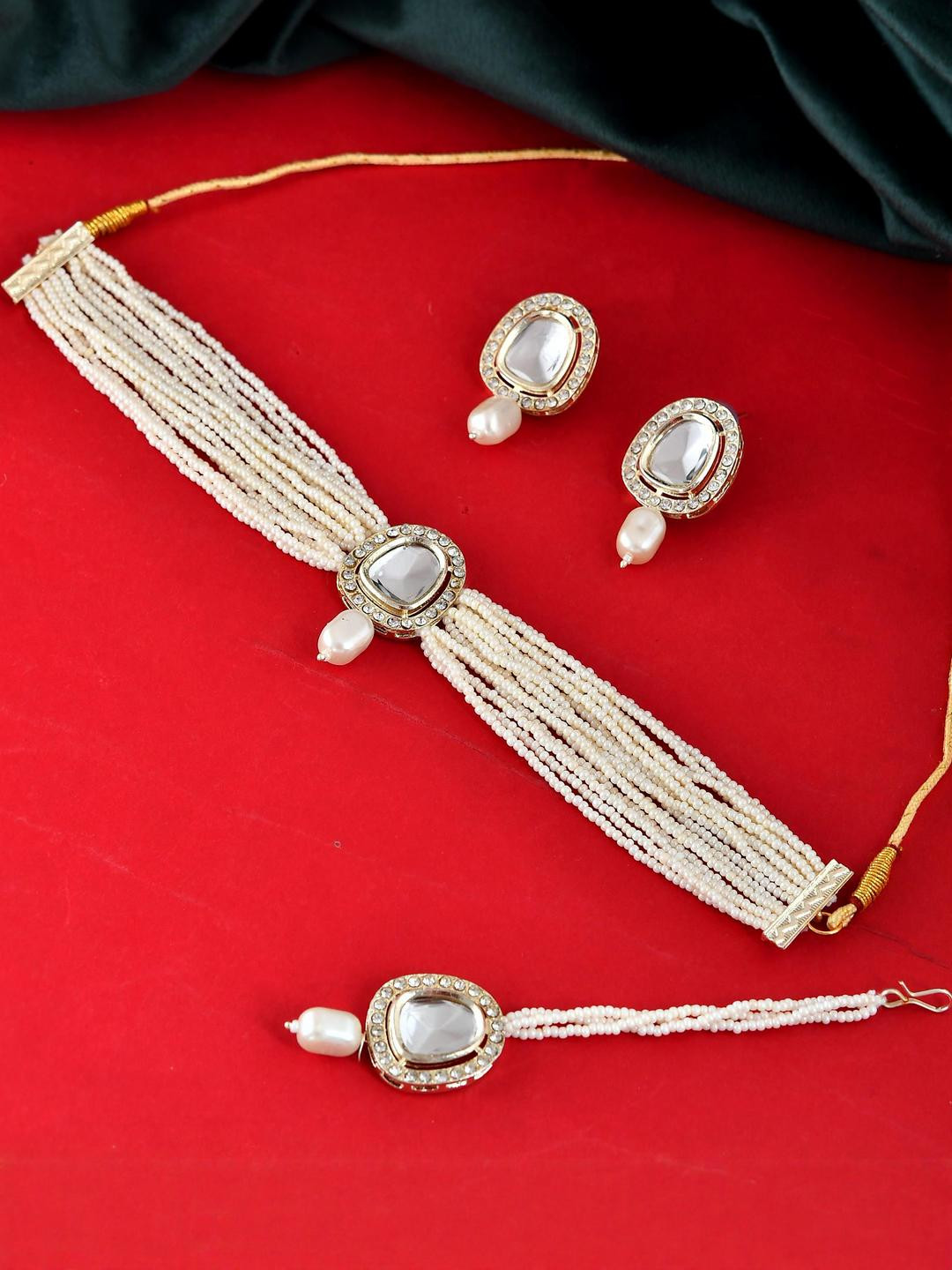 White Kundan Studded Choker Set