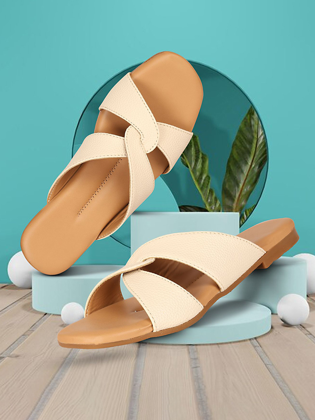Ishransh Women Textured Open Toe Flats