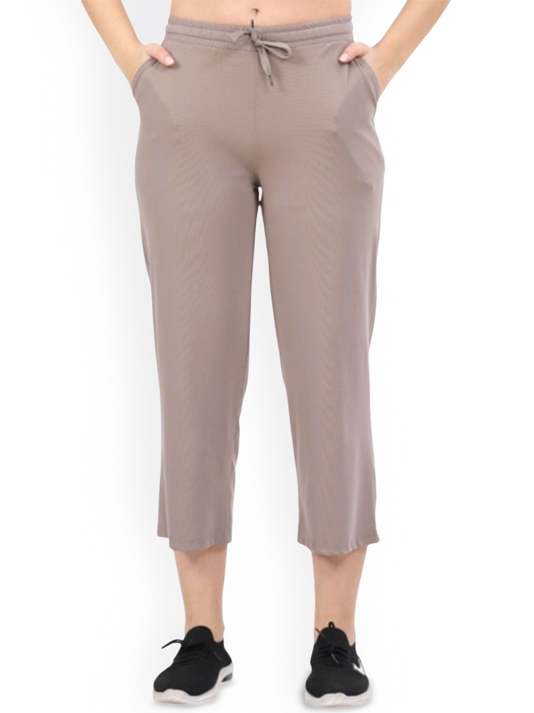 Lango Women Cotton Comfortable Mid-Rise Capri Track Pants