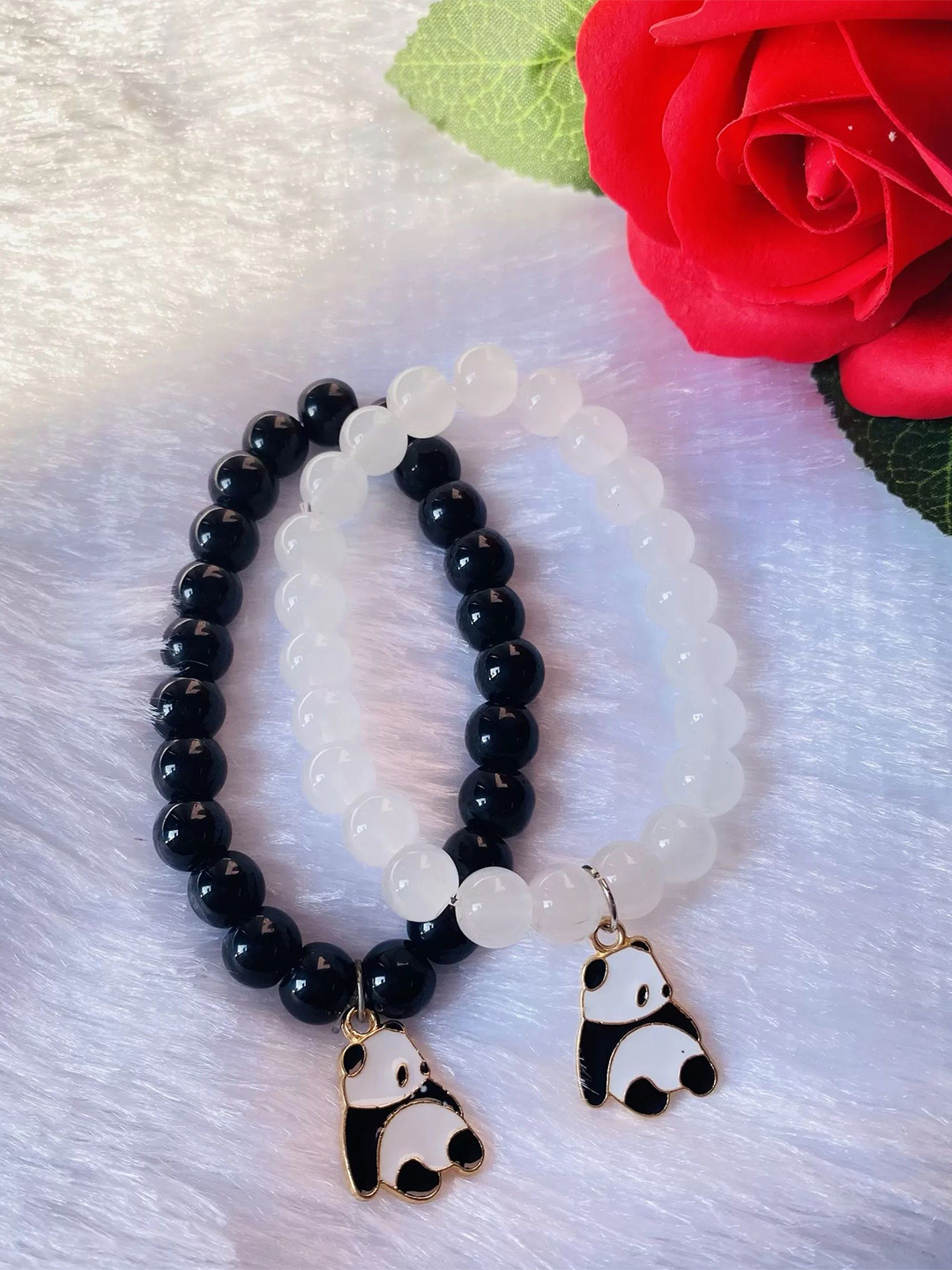 VS Unique Collection Unisex Moti Cute Lazy Panda Charm Bracelet