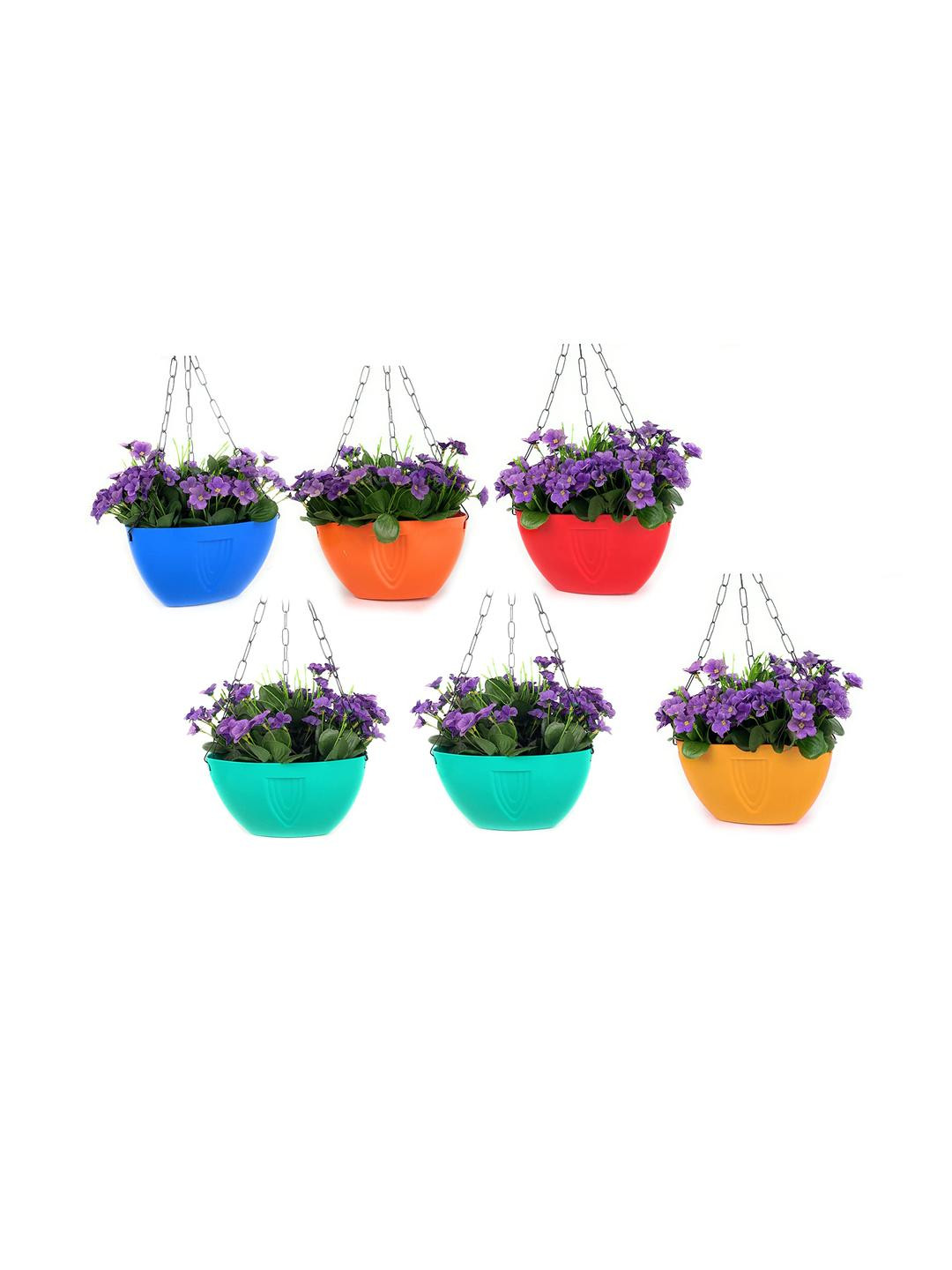 Go Hooked Hanging Planters with Metal Hanging Chain (Set of 6)