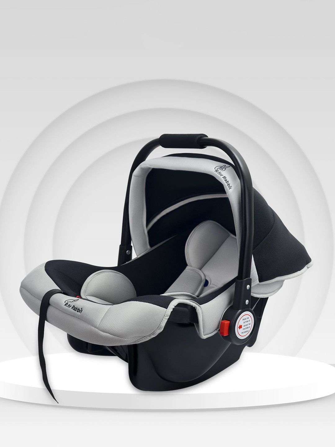 R for Rabbit Baby Black & Grey Gear Cozy Carry Cot