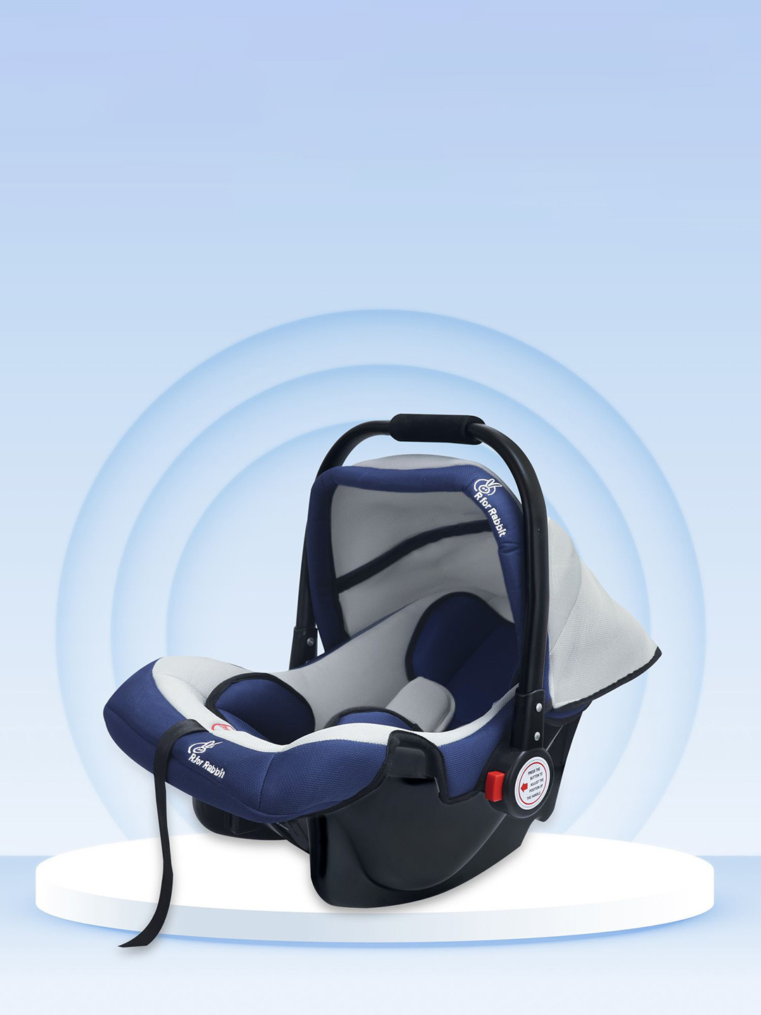 R for Rabbit Baby Grey & Blue Gear Cozy Carry Cot