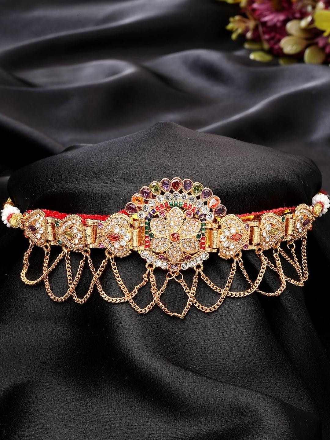 Anouk Women's Gold-Plated Cubic Zirconia Stone Studded Rajputi Choker Necklace