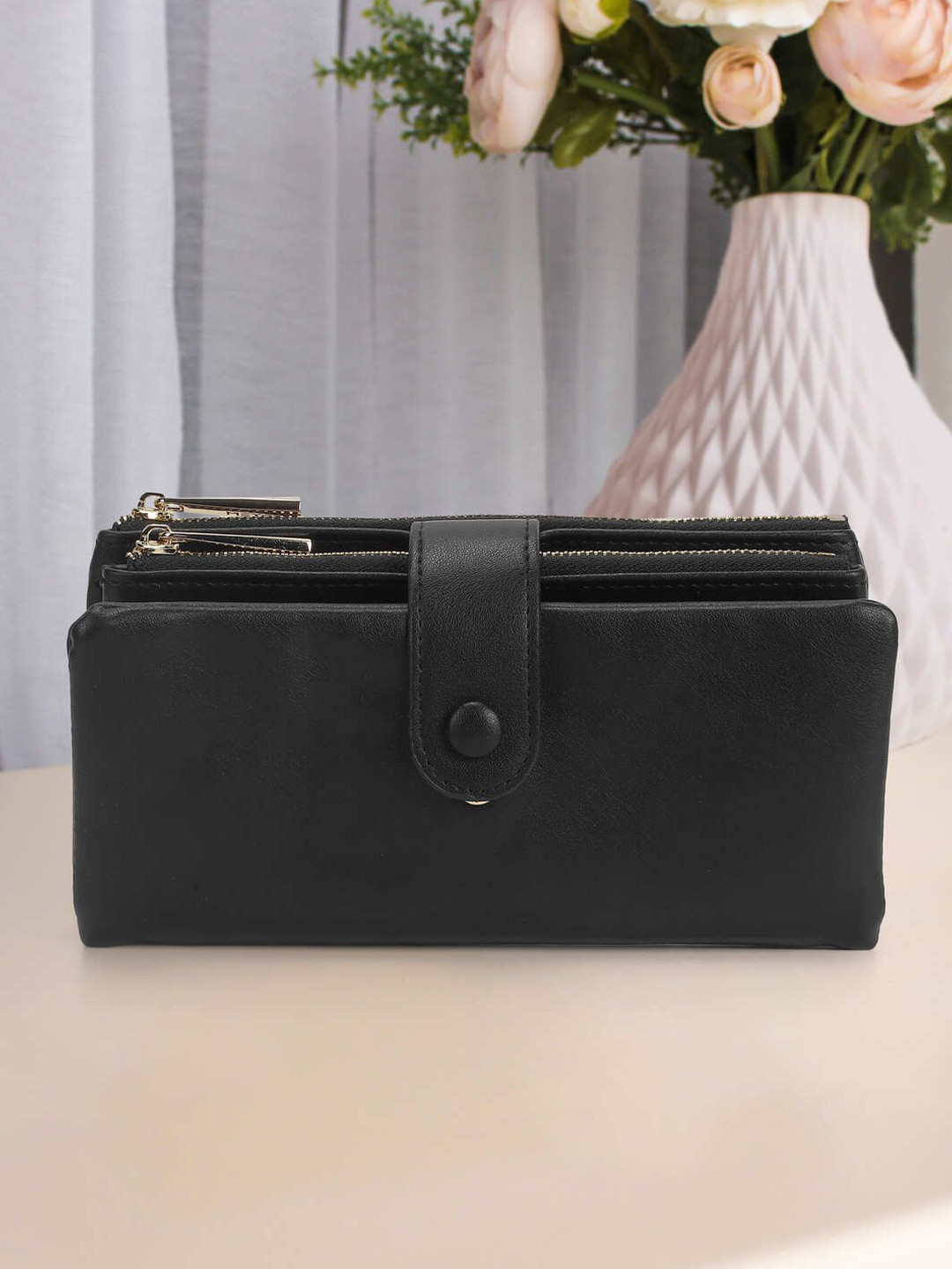 Metro Women Button Closure Two Fold Wallet