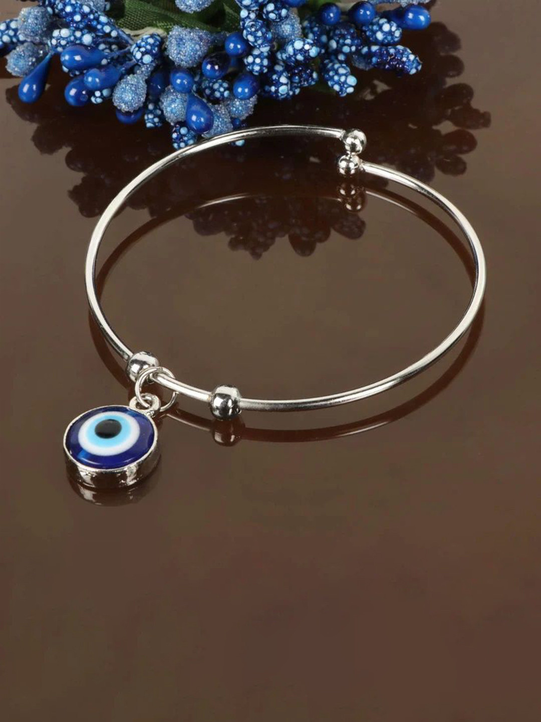 VS Unique Collection Set of 2 Evil Eye Charm Adjustable Bracelets