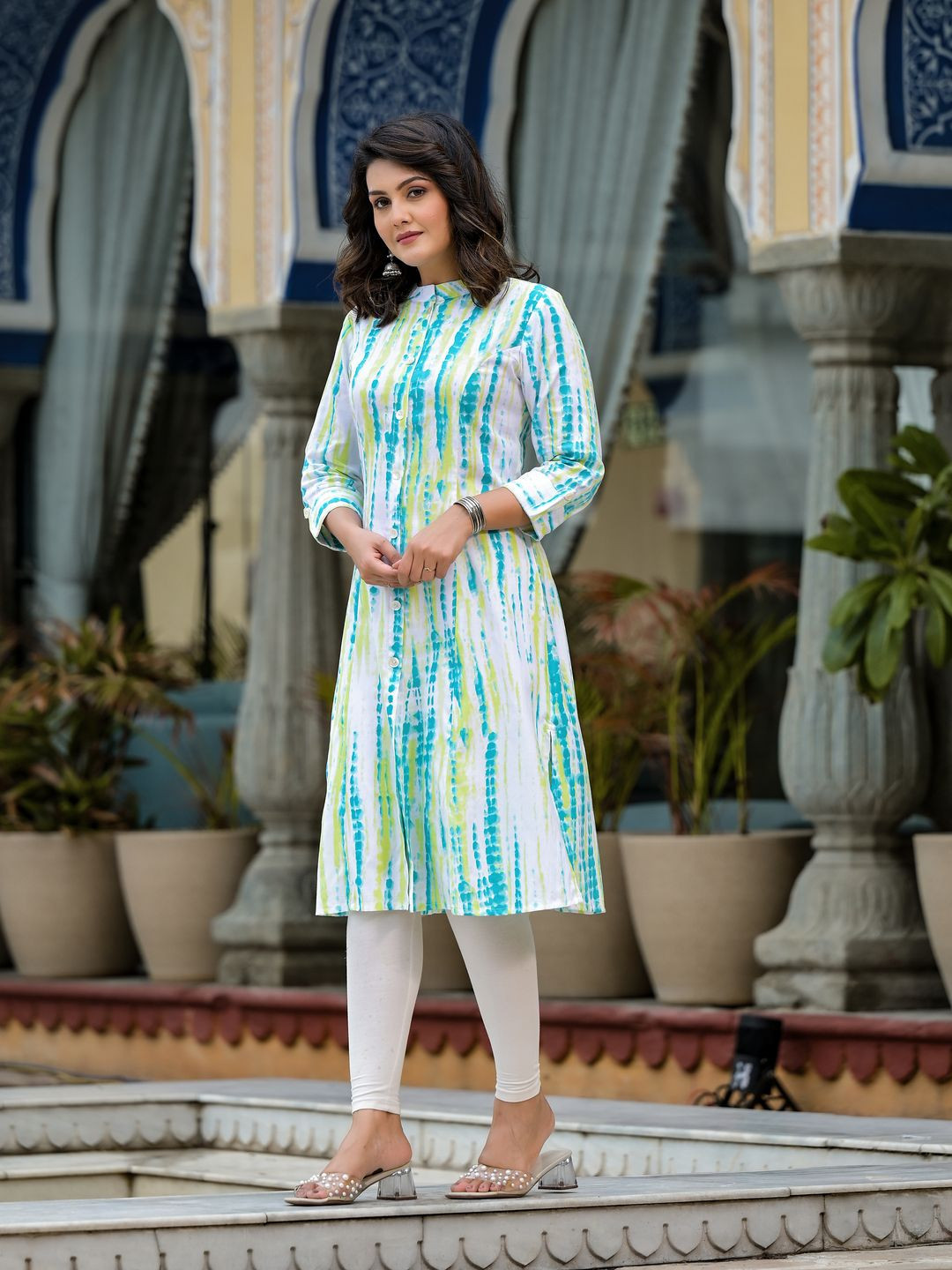 ROPADEMODA Women Abstract Printed Calf Length Regular Kurta
